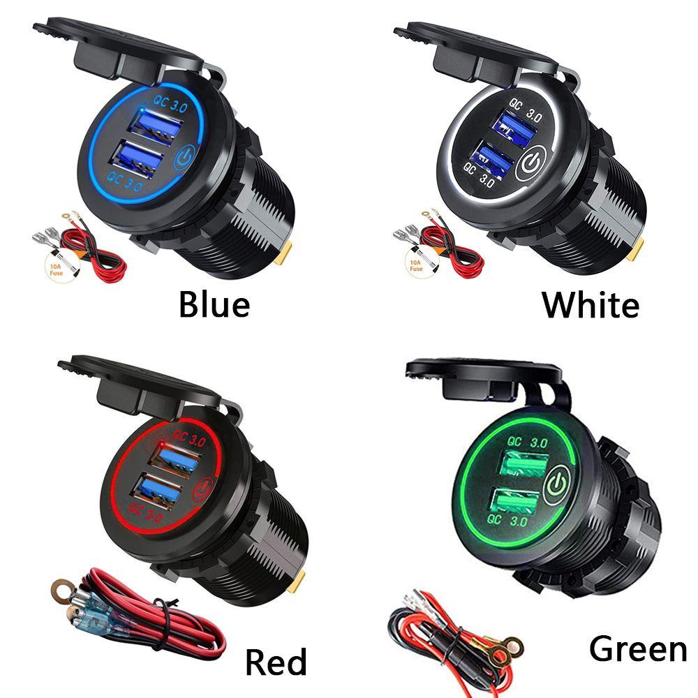 MAG Ổ Cắm Sạc Hai Cổng USB Có Công Tắc Cảm Ứng Thông Dụng Cho Xe