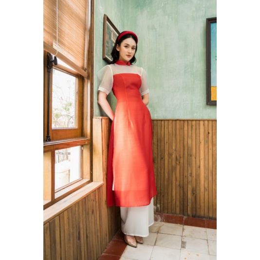 🥰 Áo dài truyền thống dự tiệc áo dài cánh tân 4 tà tay phối organza bồng cách điệu đẹp nhẹ nhàng chuẩn hình ảnh 100%.
