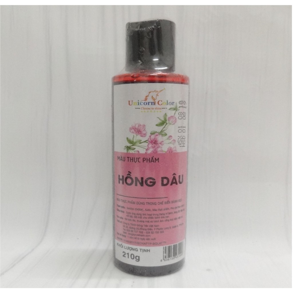 Màu nước hồng dâu unicorn 210gr.