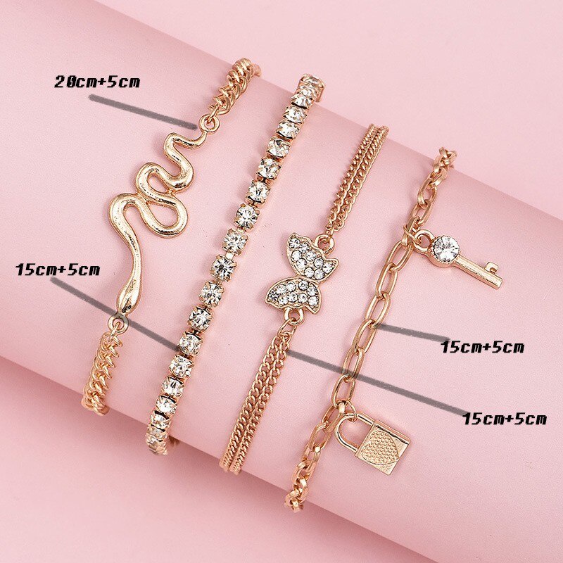 Set 4 Lắc Chân Phong Cách Bohemian Cổ Điển Thời Trang Cho Nữ