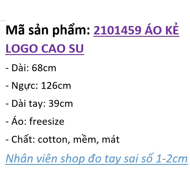 2101459 Áo phông nữ - áo phông kẻ đen trắng logo cao su chất cotton mềm mát freesize