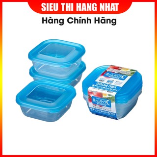 Set 3 hộp nhựa 380ml màu xanh