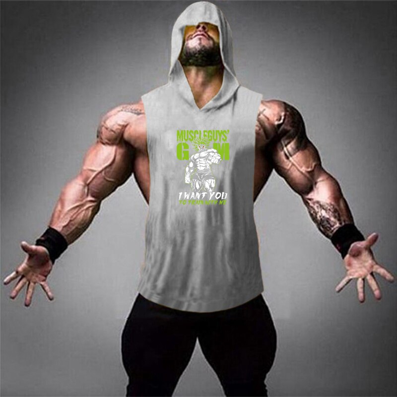 Áo thể thao ba lỗ có mũ trùm thời trang cá tính cho nam