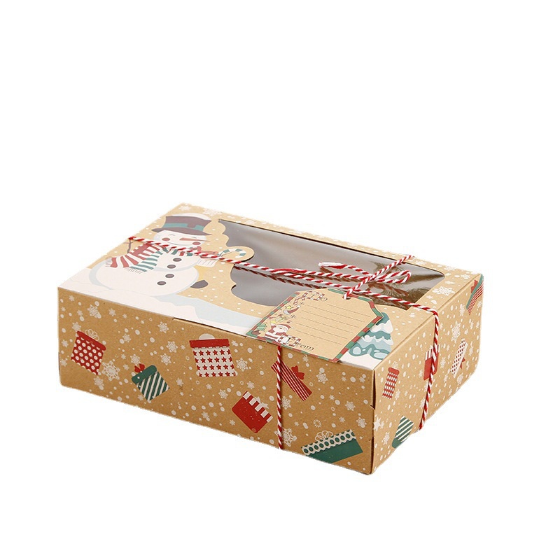 Set 12 hộp đựng bánh kẹo bằng giấy dành cho làm quà tặng sinh nhật Giáng Sinh mẫu mới