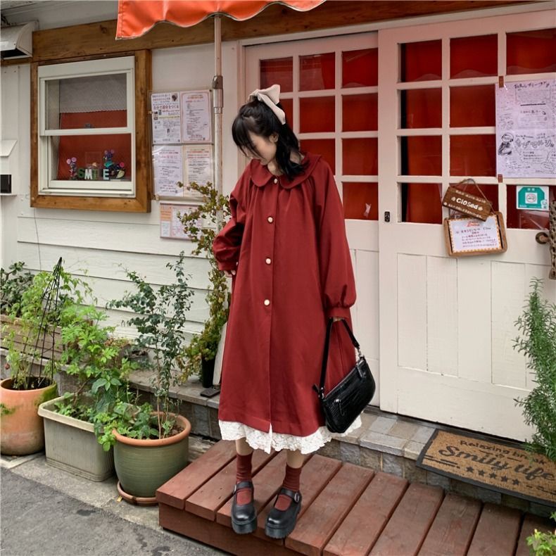 Đầm Dài Tay Cổ Búp Bê Xinh Xắn Dành Cho Nữ