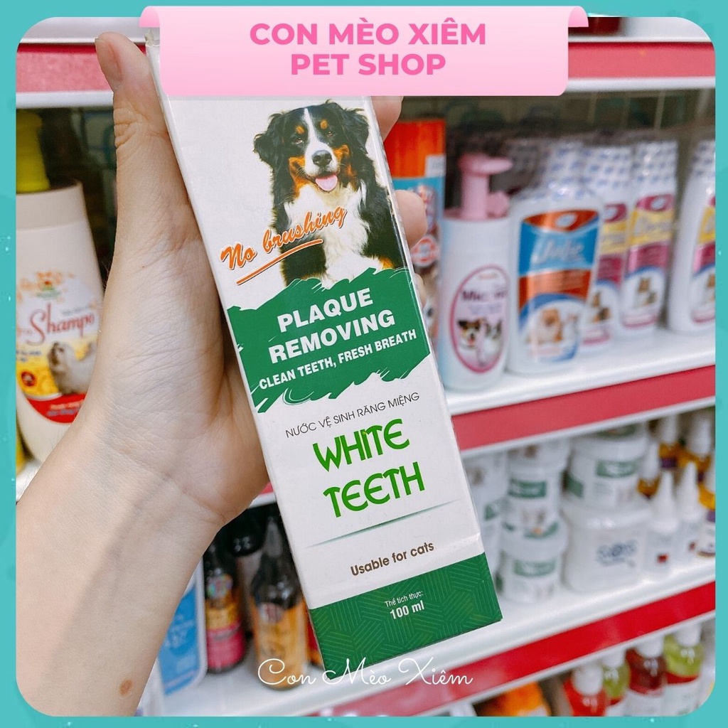 Nước vệ sinh răng chó mèo Vemedim 100ml, chăm sóc răng miệng mảng bám hôi miệng Con Mèo Xiêm