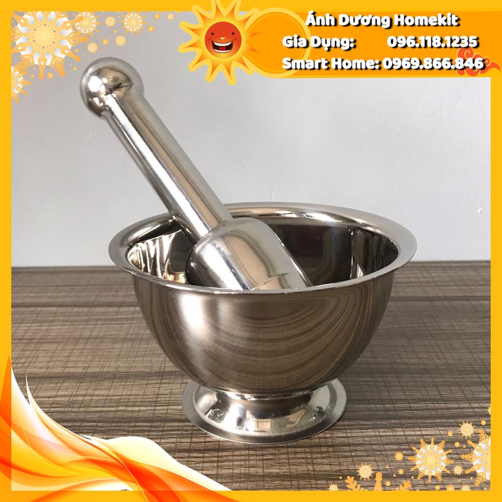 Bộ cối chày inox - Sạch sẽ - An toàn cho sức khỏe - Tiện dụng - Bền đẹp anhduonghomekit