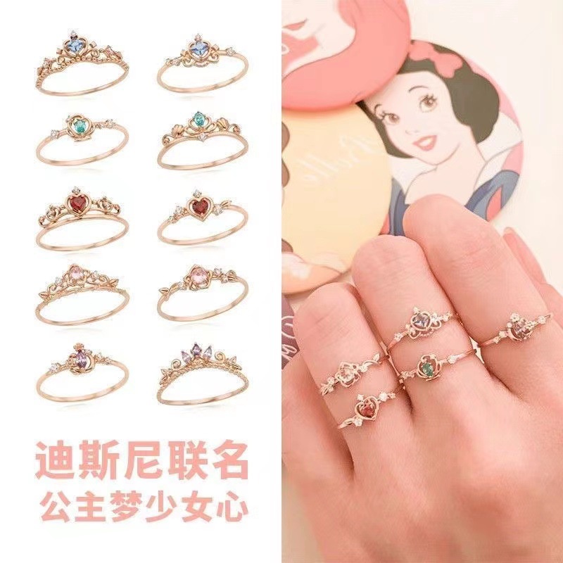 Nhẫn kiểu vương miện công chúa Disney siêu xinh có thể chỉnh kích thước