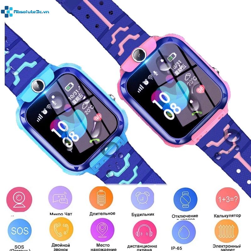Smartwatch Trẻ Em Thông Minh Đồng Hồ Q12 1.44 Inch Bằng Giọng Nói Trò Chuyện GPS-iOS/Android Màn Hình Cảm Ứng Bằng Giọng Nói Trò Chuyện LBS Công Cụ Tìm định vị VVV
