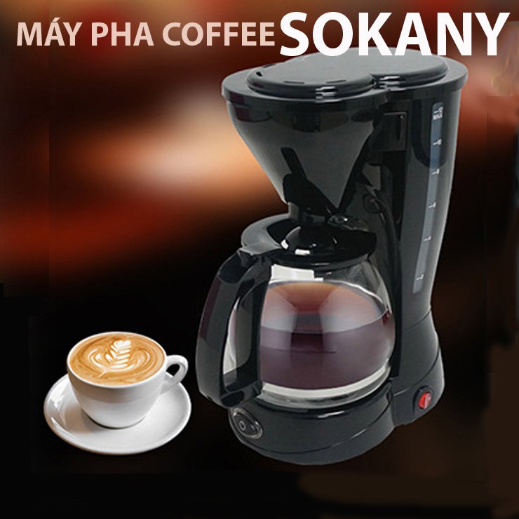 Máy pha Cafe Sokany SK-124 950W, pha cà phê tự động Sokany, pha cà phê Espresso, cafe Capuchino