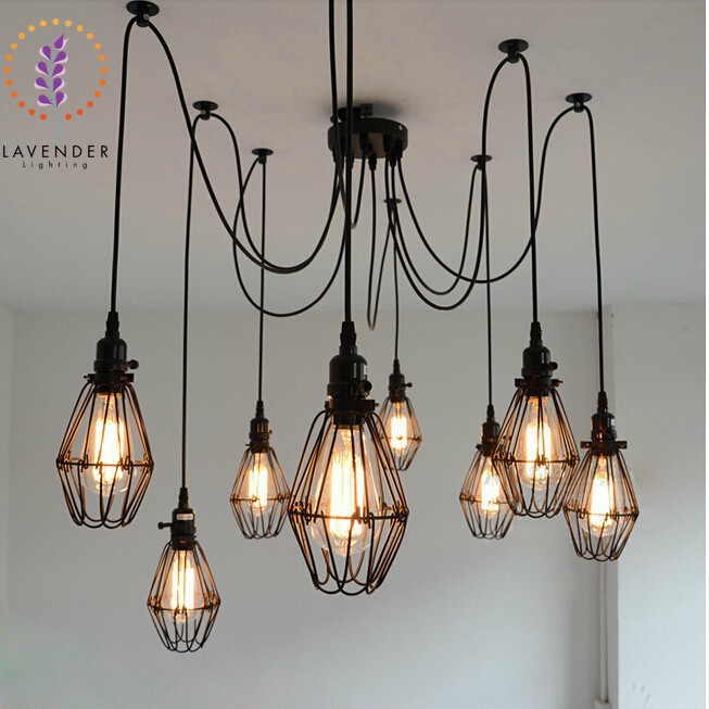 Đèn thả lồng sắt hoa TH006