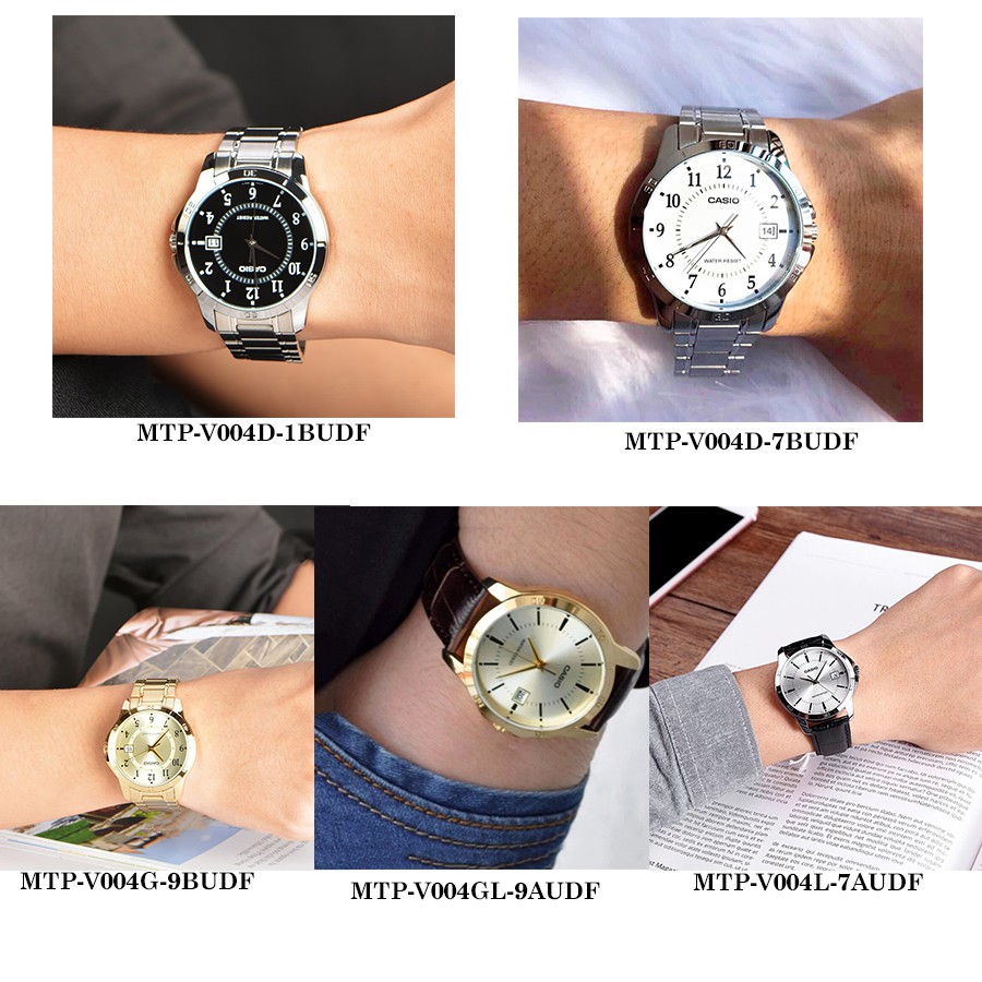 Đồng hồ nam Casio chính hãng Anh Khuê MTP-V004 (Dây da và thép) (42mm) Series MTP-V004D, MTP-V004L MTP-V004GL