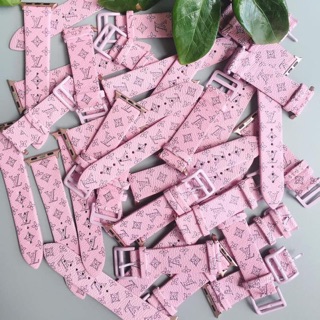 Dây đeo dành cho đồng hồ thông minh Awatch mẫu LV màu hồng cực đẹp