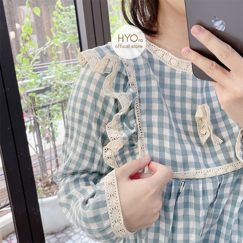 Bộ bầu sau sinh dài tay mặc nhà chất thô mềm có khóa mở ngực Freesize