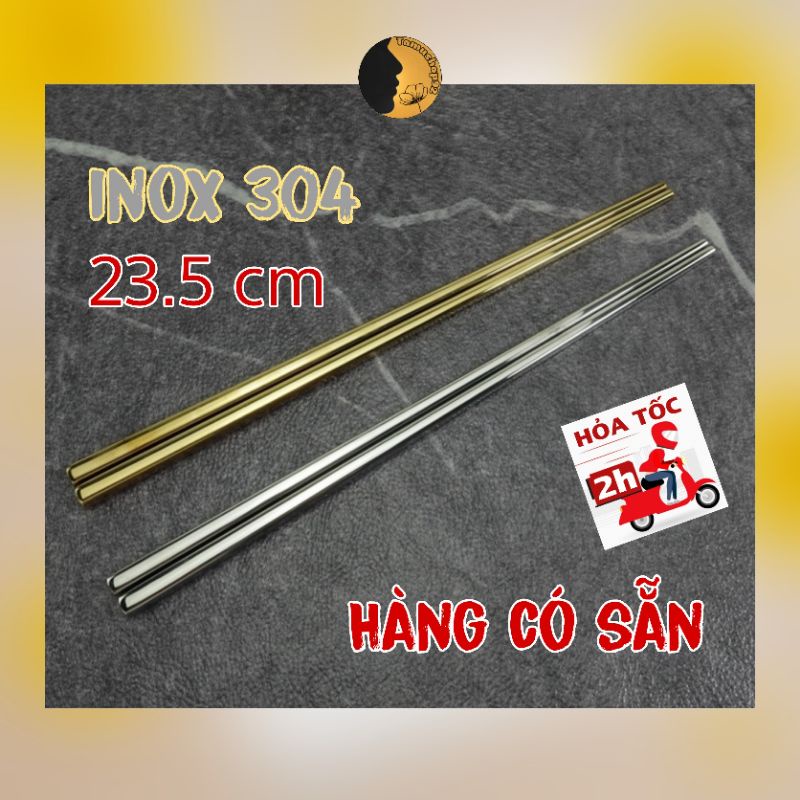 Đũa Inox 304 TINOX 1 Đôi Đũa Ăn Cơm Hàn Quốc mạ màu vàng bạc Dui001