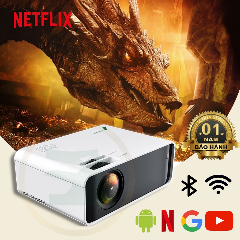 Máy Chiếu Mini KhủngLongXanhT1080Pro Xem phim bóng đá, neflix Tặng dây hdmi. mắt kính 3D