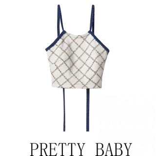 Hàng order áo croptop dây buộc sọc caro