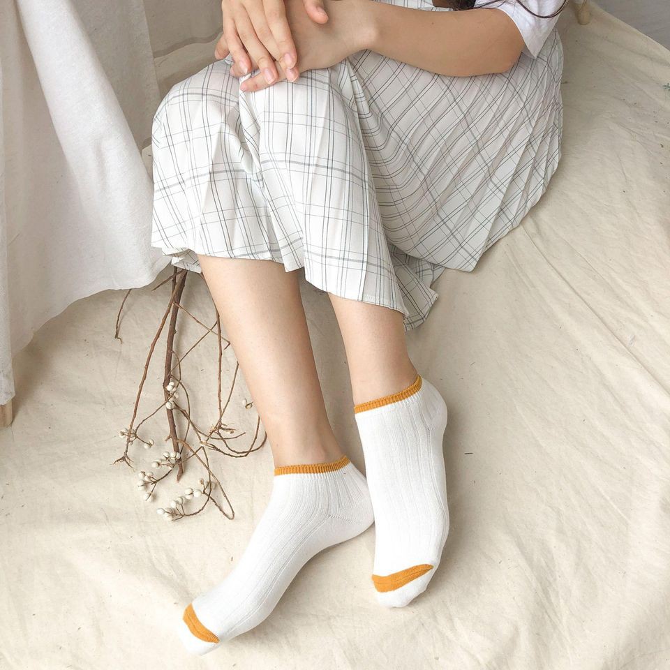 Set tất/vớ nữ cổ ngắn thiết kế phong cách cô gái Nhật Bản màu sắc trẻ trung chống hôi chân