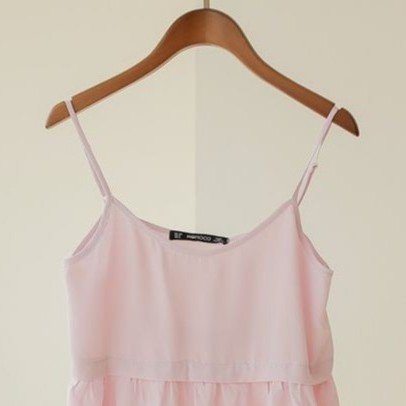 Áo Hai Dây Nữ MOMOCO, Kiểu Dáng Suông Phối Bèo Vạt Chất Đũi M2398