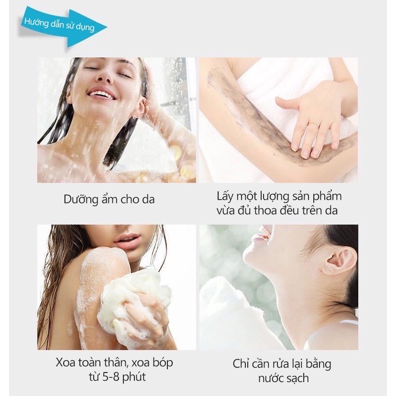 Sữa tắm trắng da Tẩy tế bào chết Chiết xuất bùn núi lửa Giúp Dưỡng Ẩm Sáng Da giảm mụn lưng hiệu quả Hương thơm lâu dài | BigBuy360 - bigbuy360.vn