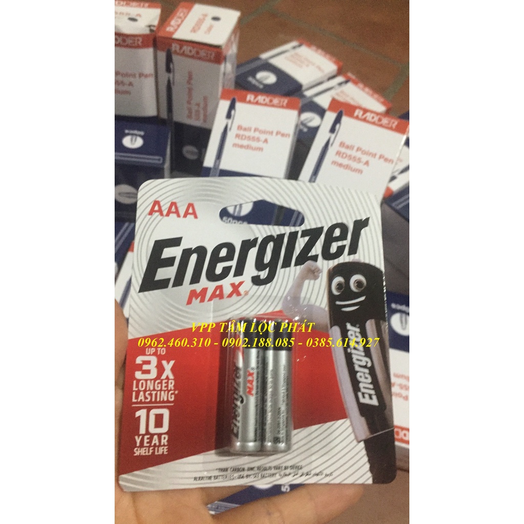 SỈ Vỉ 2 viên Pin Energizer AAA MAX LR03 (Pin đũa) - Pin Alkaline