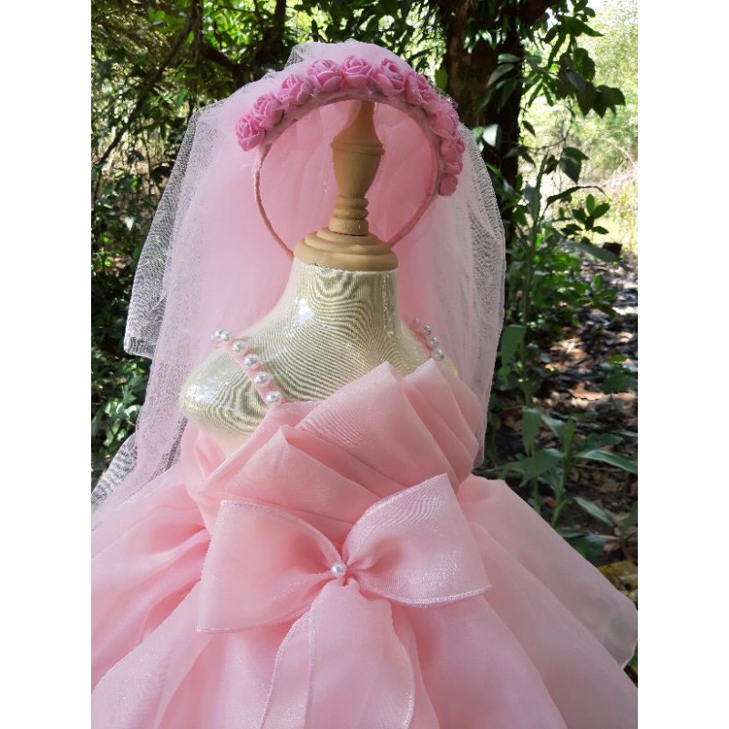 Váy công chúa thiết kế cho bé tặng kèm cài tóc