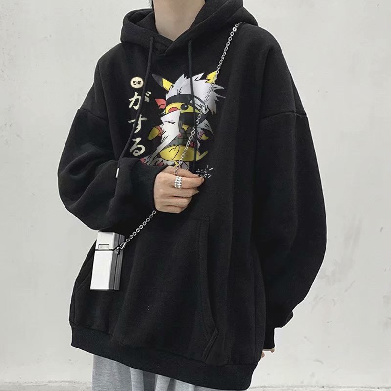 Áo Hoodie In Họa Tiết Hoạt Hình Phong Cách Nhật Hàn Cho Nam 5 Màu (M-8Xl)