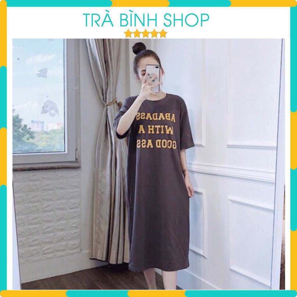 Váy Suông Dáng Dài Đầm Suông Nữ Xoắn Lưng Họa Tiết Chữ Adabat Form Rộng Chất Thun Cotton Hàng VNXK | BigBuy360 - bigbuy360.vn