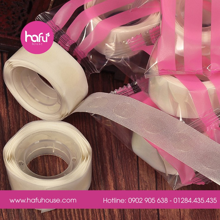 CUỘN KEO DÁN BONG BÓNG 2 MẶT CHUYÊN DỤNG 100 MIẾNG HAFU HOUSE