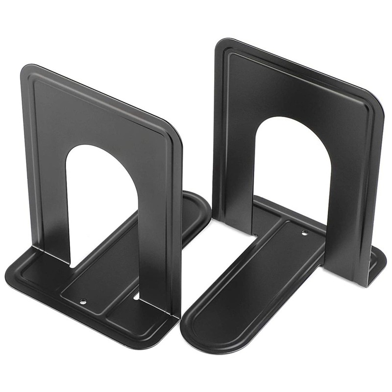 Metal Heavy Duty Bookends for Bookshees CDs Video Books Organizer