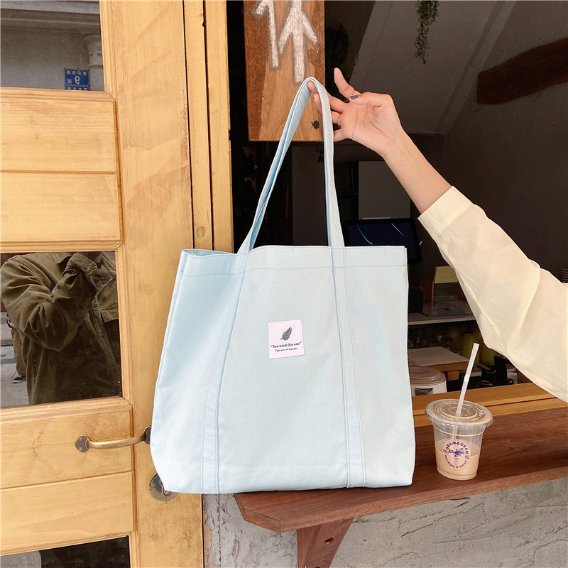 Túi tote đeo vai vải canvas xinh đẹp đi học đi chơi giá rẻ TX26