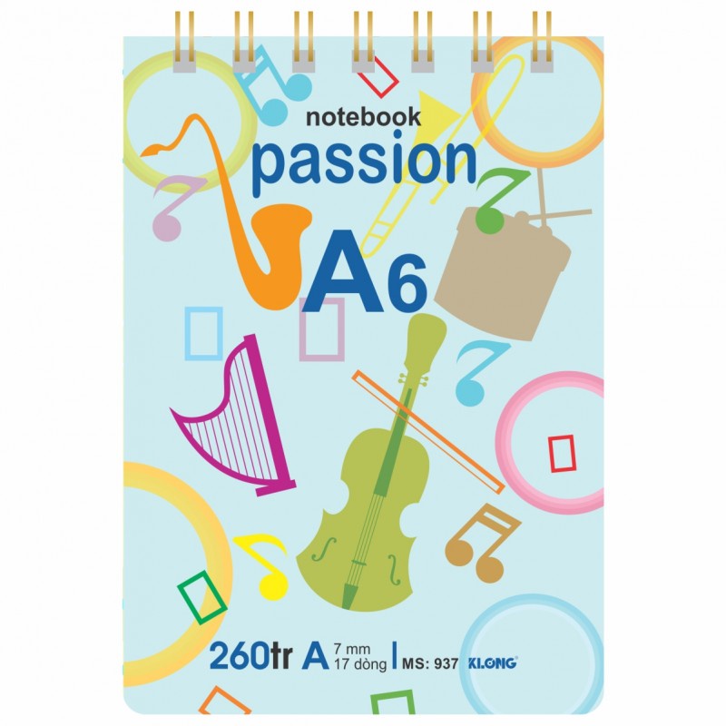 Sổ lò xo kép ngang A6 - 260 trang KLONG MS: 937