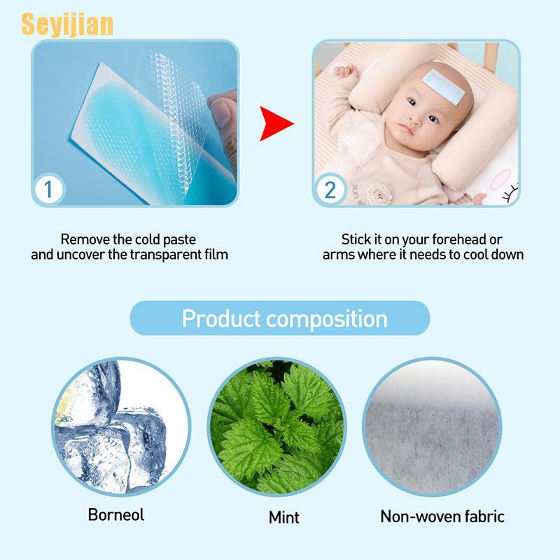 [Hàng mới về] Túi 10 miếng dán làm mát hỗ trợ giảm đau dành cho trẻ em