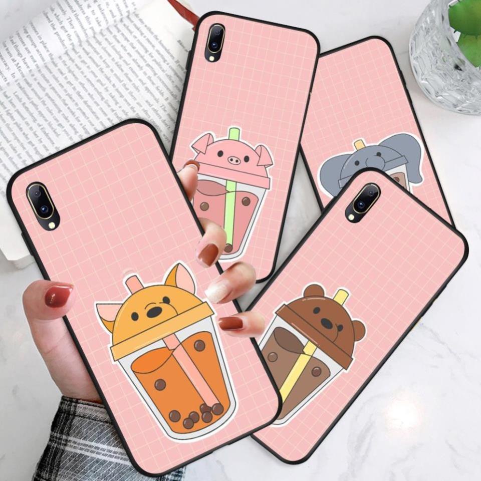 Ốp Lưng Kính Iphone In Hình Trà Sữa Cute 5/5s/6/6splus/7/7plus/8/8plus/x/xr/xs/11/12/pro/max/promax