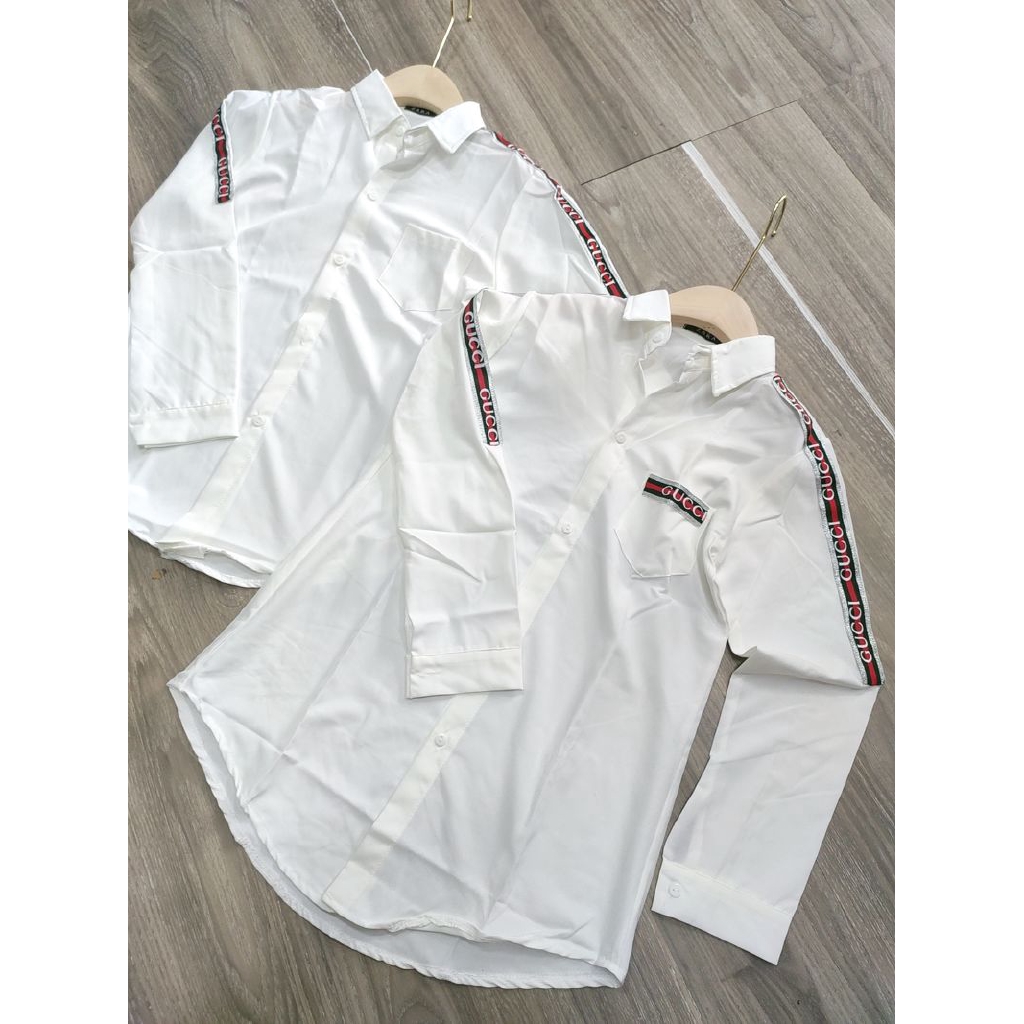 áo somi trơn viền chữ