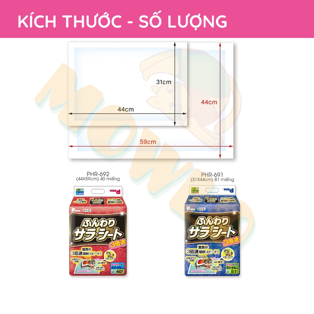 TÃ LÓT VỆ SINH KHÁNG KHUẨN KHỬ MÙI x3 CHO CHÓ MÈO P.ONE  HỎA TỐC TẢ VỆ SINH SIÊU THẤM P.ONE NHẬT BẢN nguyên bao