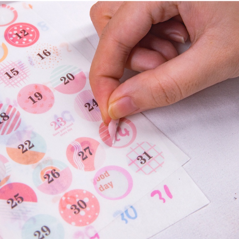 Sticker chữ số trang trí sổ tay, thiệp, DIY nhãn dán con số nhiều hình dáng màu sắc dễ thương