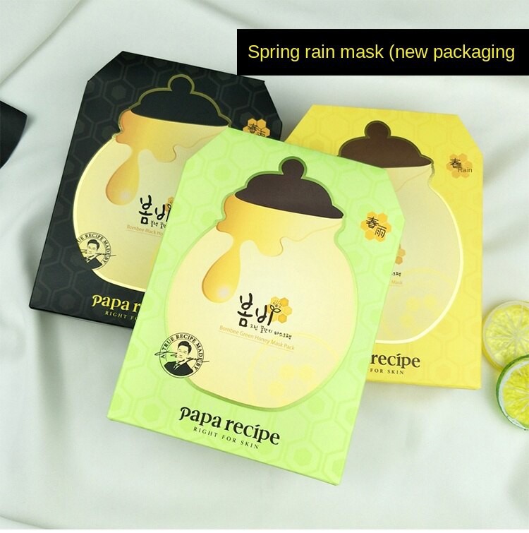 Papa Recipe Honey Moisturizing Mask Nourishing Brightening Skin MặT Nạ DưỡNg Da 10 Pieces/Box