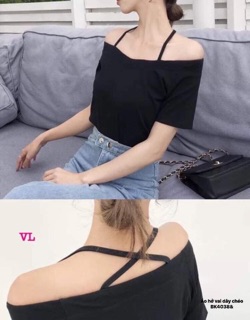 Áo hở vai dây chéo (BK)