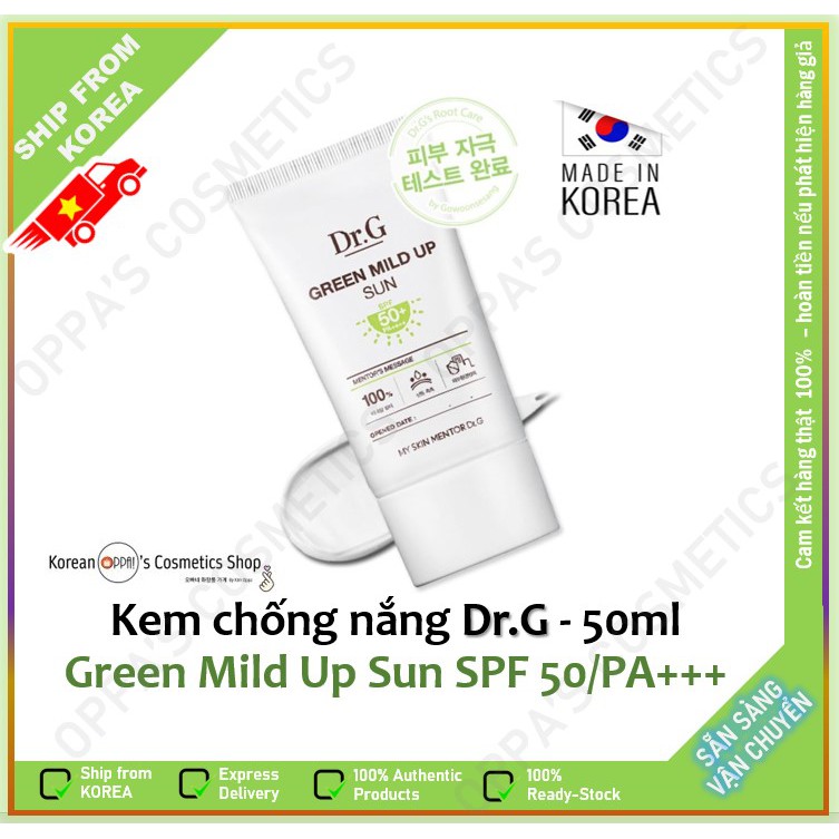 Kem chống nắng Dr.G Green Mild Up Sun SPF 50/PA+++ 50ml