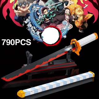 Mẫu Lắp Ráp mô hình DK1503 790pcs Anime Demon Slayer Sunwheel Knife Katana Swords Weapon