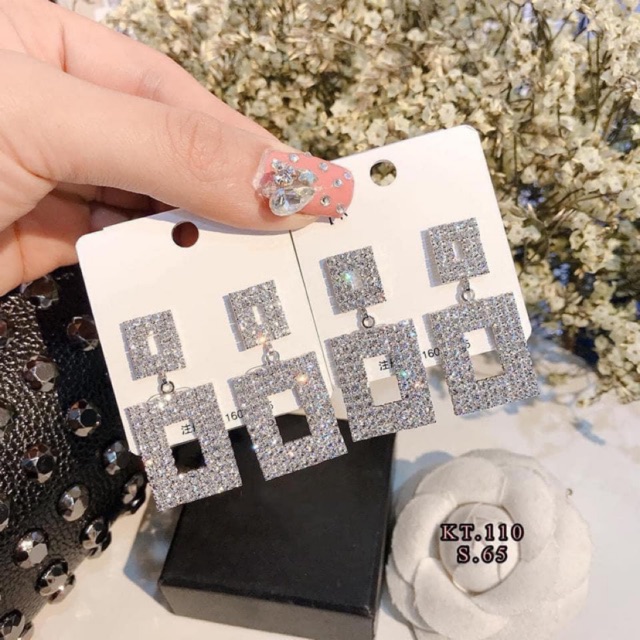 Hoa tai tròn bạc 925