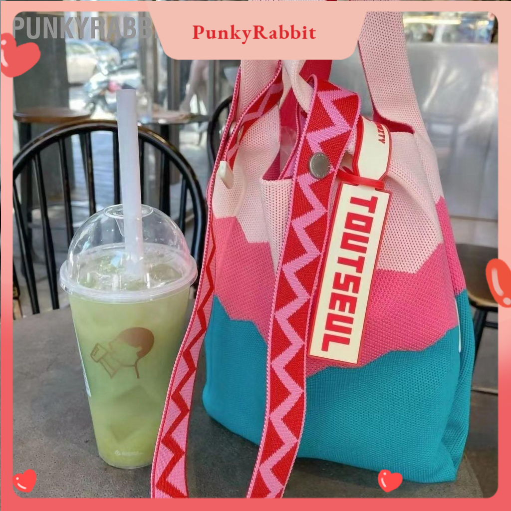 PunkyRabbit Túi Tote Nữ Dệt Kim Mềm Mại Nhiều Màu Thời Trang Xách Thanh Lịch Dành Cho Văn Phòng Làm Việc Hẹn Hò