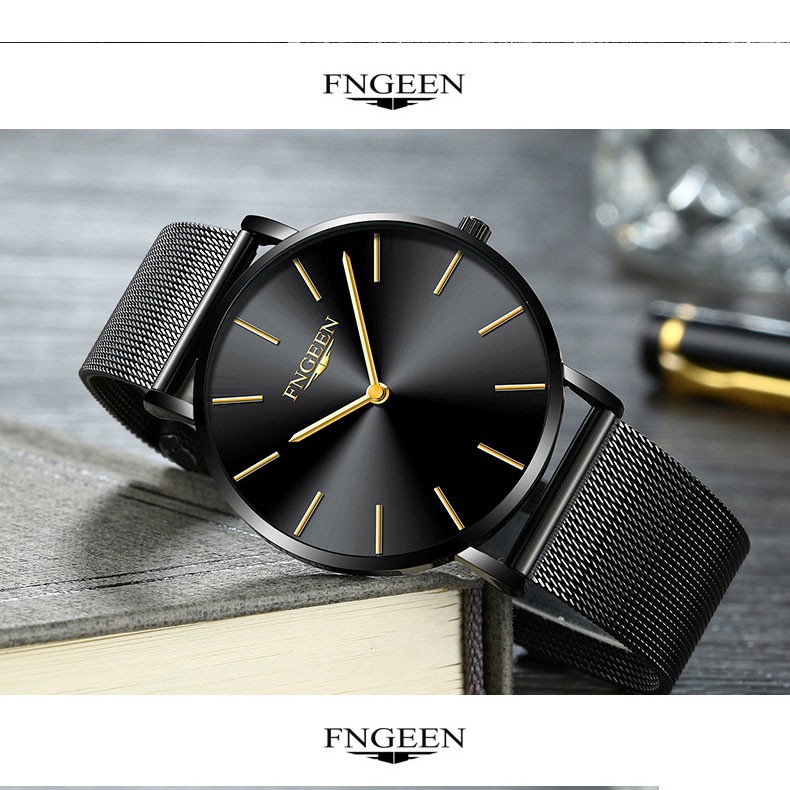 (TRỢ GIÁ KHỦNG) Đồng Hồ Nam FNGEEN Chạy 2 Kim Doanh Nhân 2018 Dây Thép Mành Cao Cấp_Full Box | BigBuy360 - bigbuy360.vn