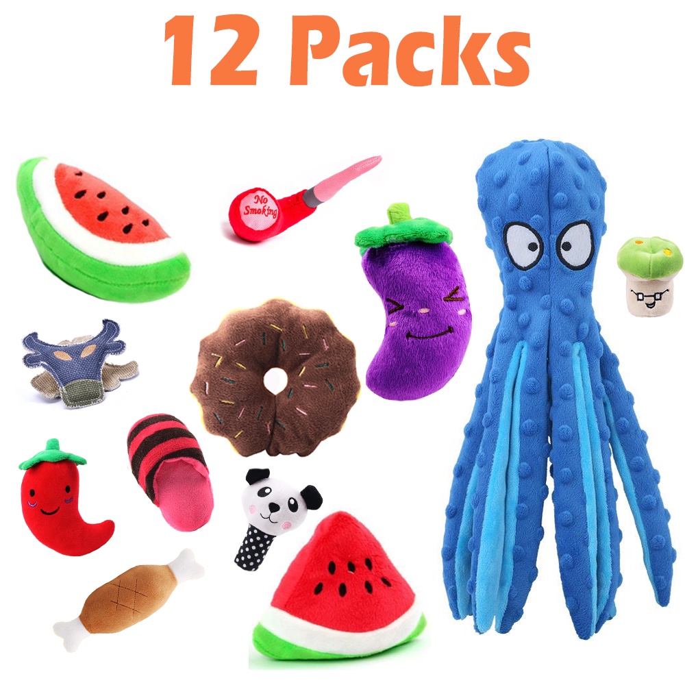 Set 12 đồ chơi nhai gặm mềm mại cho thú cưng