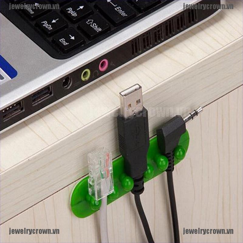 [Crown]2pcs Wall Adhesive Power Plug Holder key Hanger Hook electric wire Receiving Fixed Line Card [VN]