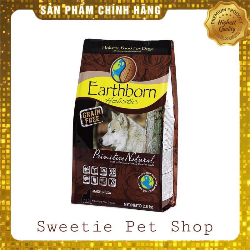 Thức ăn cao cấp cho chó trưởng thành tất cả các giống Earthborn Holistic Premitive Nature 2,5kg