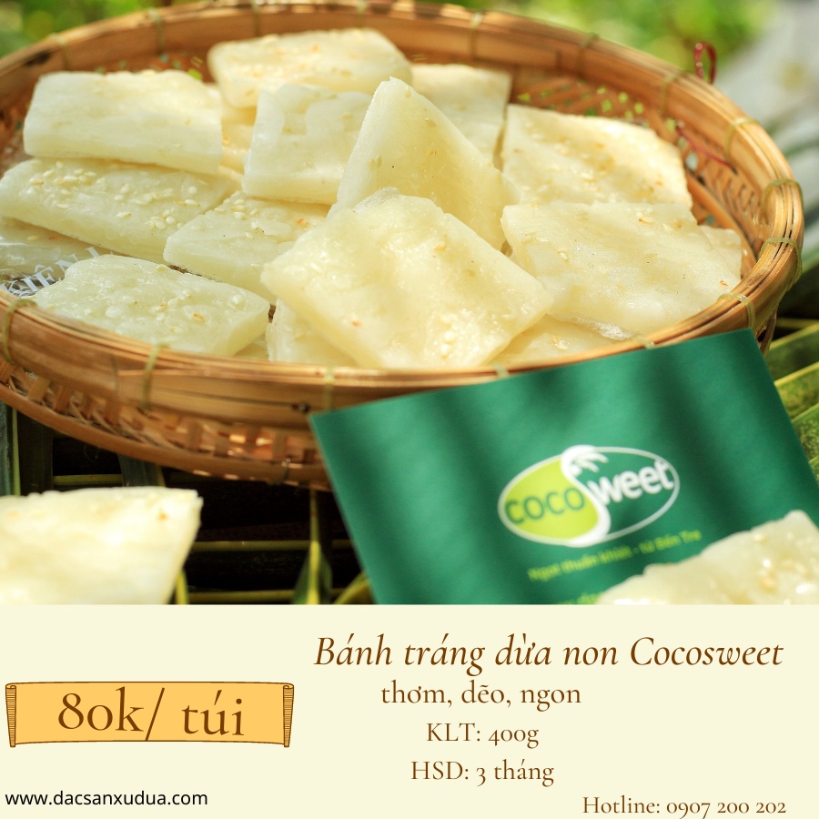 BÁNH TRÁNG DỪA NON COCOSWEET TÚI 400G
