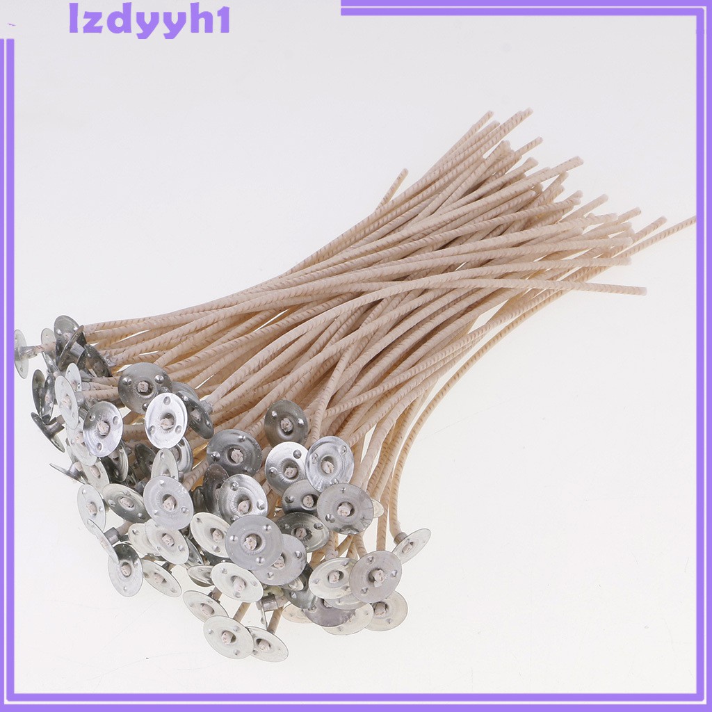 Set 100 Bấc Nến Lõi Cotton Màu Nâu Kèm 100 Miếng Dán Bấc