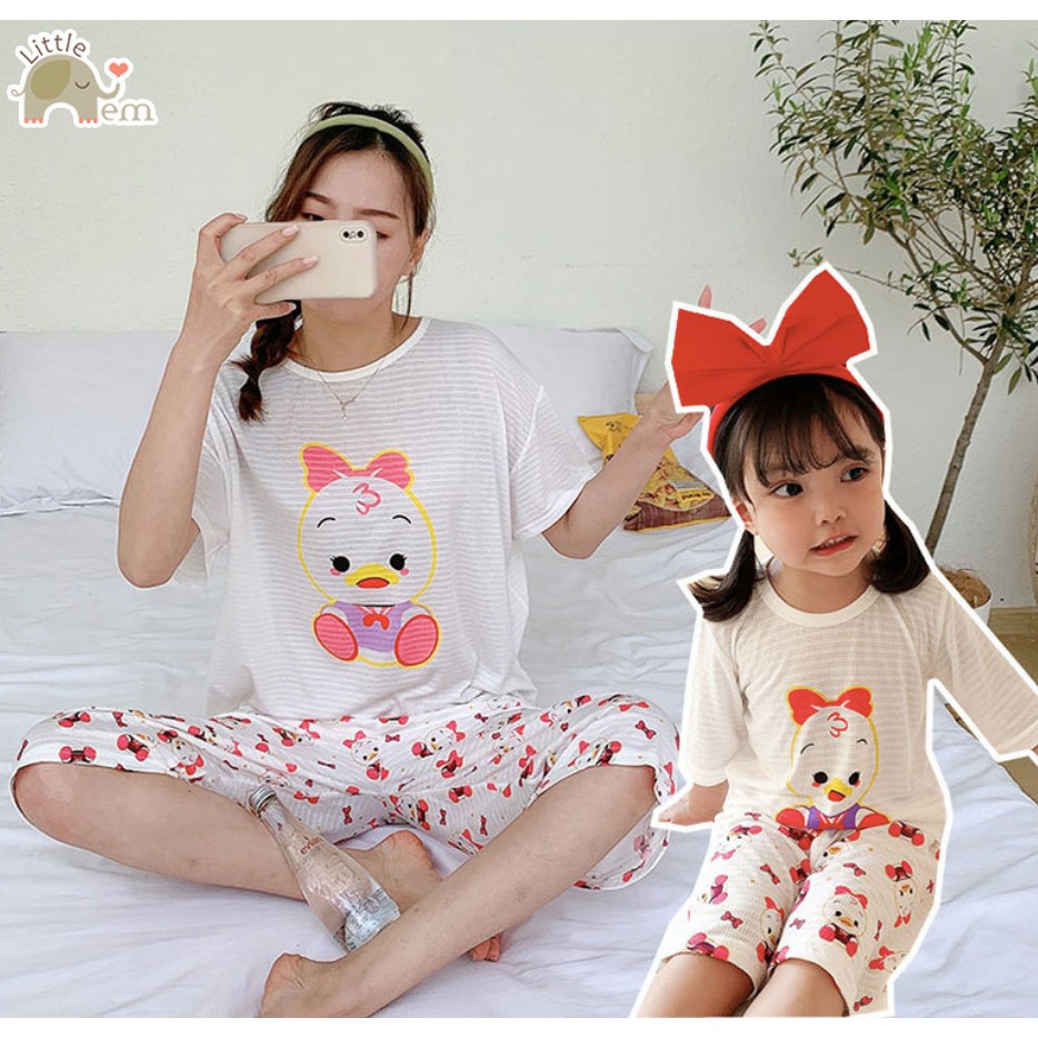 Bộ đồ đôi xuất Nhật lửng cho mẹ và bé (Có bán lẻ) NoBrandCotton